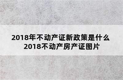 2018年不动产证新政策是什么 2018不动产房产证图片